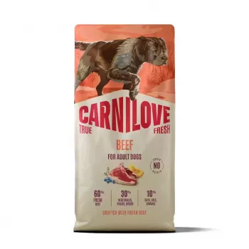 CARNILOVE TRUE FRESH Hundetrockenfutter mit Rind für ausgewachsene Hunde aller Rassen 12 kg