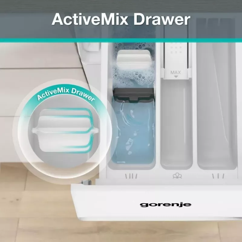 Gorenje WG2P84A32/PL freistehende Waschmaschine mit Frontlader, 8 kg, 1400 U/min, Energieklasse A, Weiß