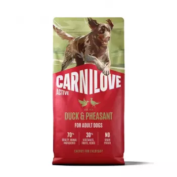 CARNILOVE ACTIVE Hundetrockenfutter mit Ente & Fasan für erwachsene Hunde aller Rassen 12 kg