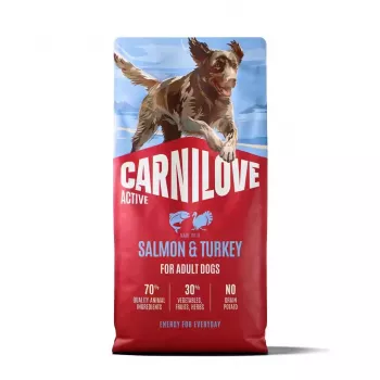 CARNILOVE ACTIVE Hundetrockenfutter mit Lachs & Truthahn für erwachsene Hunde aller Rassen 12 kg