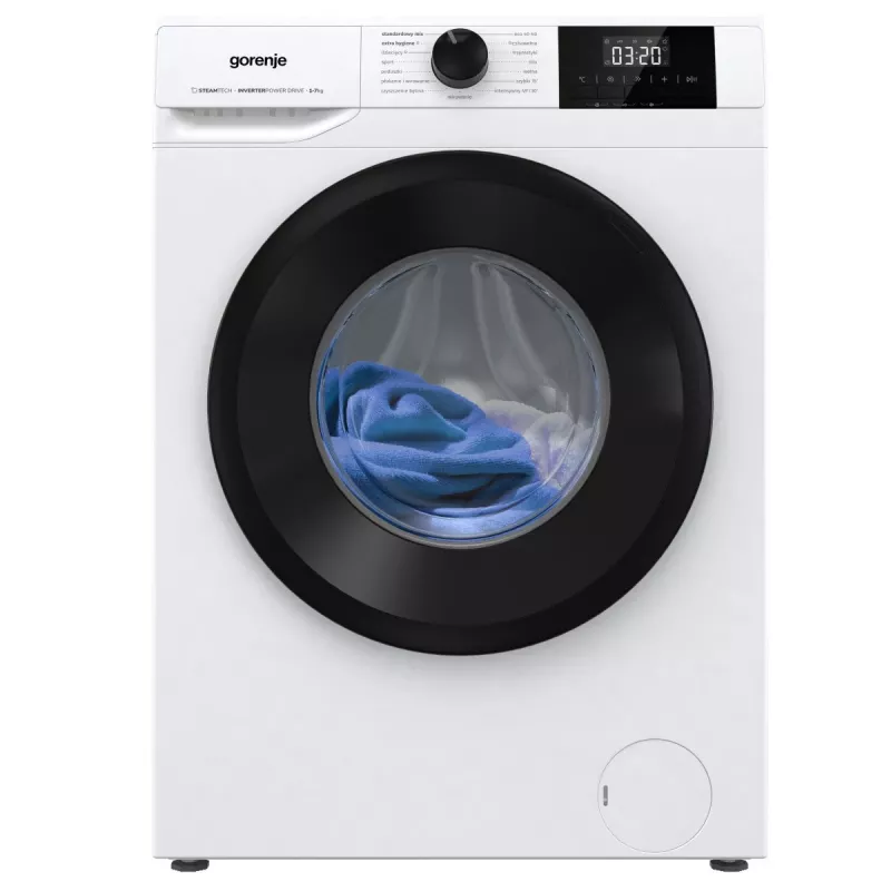 Gorenje W3NGPI72SAS/PL 7 kg 1200 U/min freistehender Frontlader-Waschautomat mit SteamTech und Inverter PowerDrive Motor