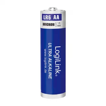LogiLink Ultra Power Alkaline AA-Batterien, 8er-Pack Schrumpffolie, 1,5 V LR6, 10 Jahre Lagerfähigkeit