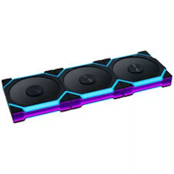 Lian Li UNI FAN SL FLEX Wireless ARGB Reverse Blade 120mm PWM Lüfter - 3er-Pack mit Controller, Schwarz