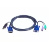 ATEN Intelligent KVM-Kabel 2L-5502UP - Tastatur, Video, Maus (KVM) Kombinationskabel
