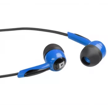 Defender EARPHONES BASIC 604 Kabelgebundener In-Ear-Kopfhörer mit Mikrofon, Schwarz-Blau