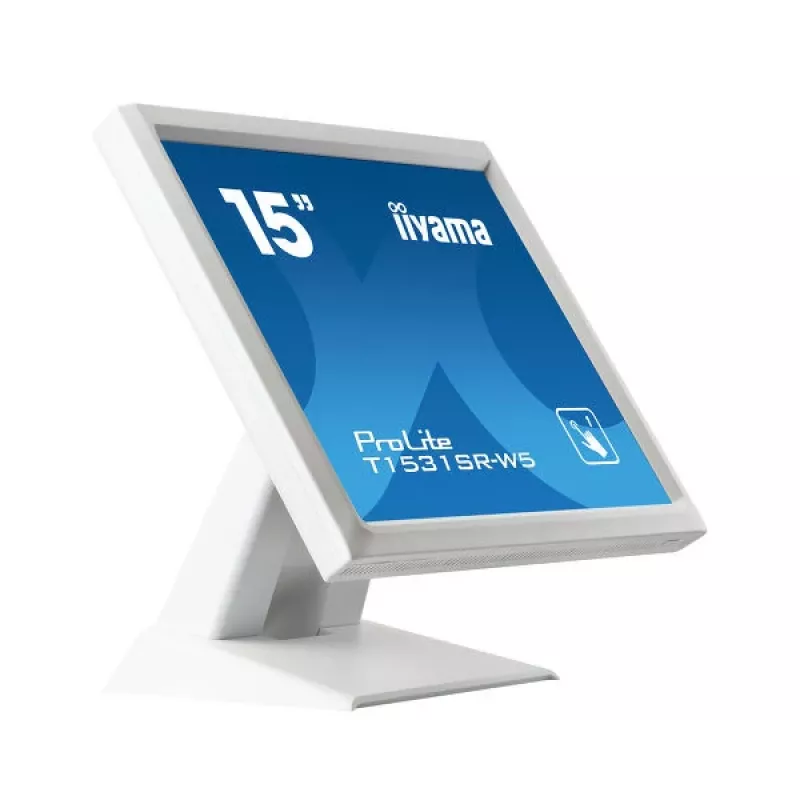 Iiyama ProLite T1531SR-W5 15 inch XGA 4:3 5-Draht-Resistiv-Touchscreen-LED-Monitor, Weiß