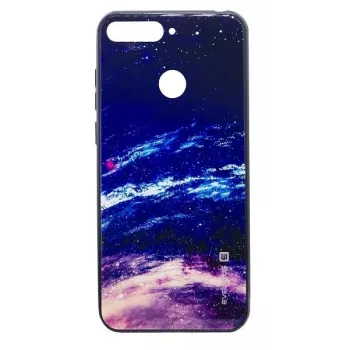 Evelatus Samsung Galaxy A7 (2018) Rückseiten-Schutzglas-Hülle - Sternennacht