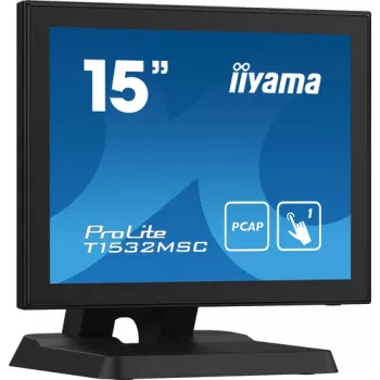 Iiyama ProLite T1532MSC-B5X 15 Zoll Projektiv-kapazitiver Touch-LED-Monitor - 1024x768 XGA, 10-Punkt, HDMI, DVI, VGA, USB, IP54-Front, 7H, Lautsprecher