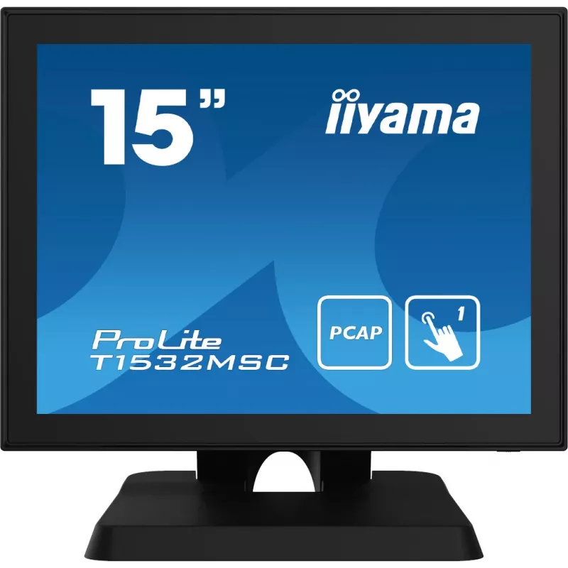 Iiyama ProLite T1532MSC-B5X 15 Zoll Projektiv-kapazitiver Touch-LED-Monitor - 1024x768 XGA, 10-Punkt, HDMI, DVI, VGA, USB, IP54-Front, 7H, Lautsprecher