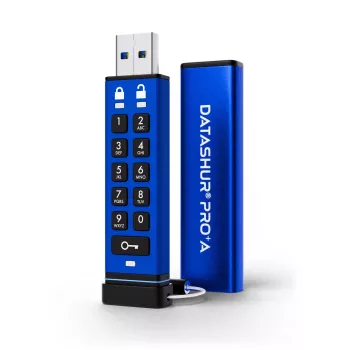 iStorage datAshur PRO+A 64GB USB-C Flash-Laufwerk, AES 256-bit XTS Hardware-Verschlüsselung, PIN-Authentifizierung, FIPS 140-2 Level 3, IP68 wasser- und staubdicht, robustes Aluminium, Zero-Footprint
