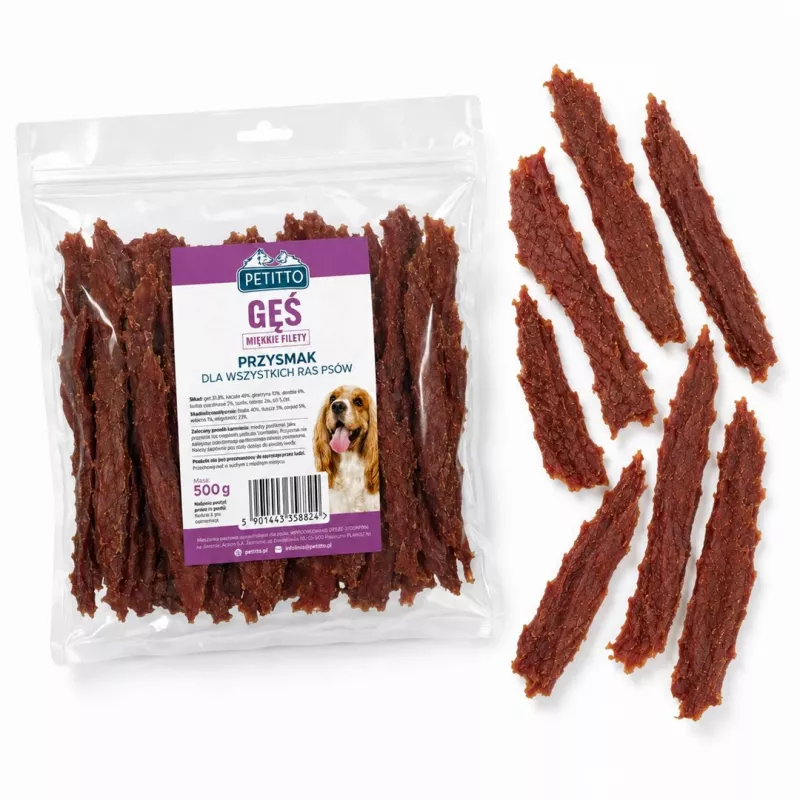 PETITTO Weiche Gänsefilets für Hunde 500g