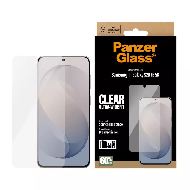 PanzerGlass Ultra-Wide Fit Displayschutzfolie für Samsung Galaxy S24 FE mit EasyAligner