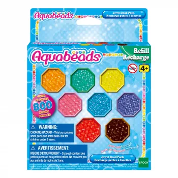 EPOCH Aquabeads Glitzerperlen Nachfüllset - 800 Perlen in 8 Farben
