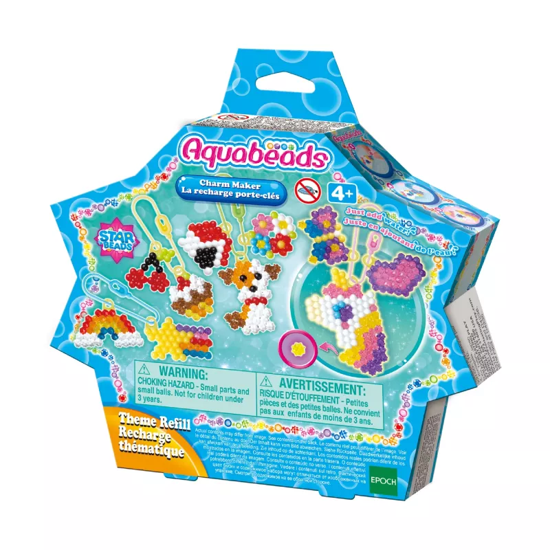 EPOCH Aquabeads Charm- und Anhänger-Set - Über 600 Perlen, 10+ Designs, wasseraktiviertes Bastelset für Kinder ab 4 Jahren