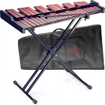 Stagg XYLO-SET-37 37-Ton Xylophon mit Ständer, Tasche & Schlägeln – F5-F8, Fibrasynth-Klangplatten, Aluminium-Resonatoren
