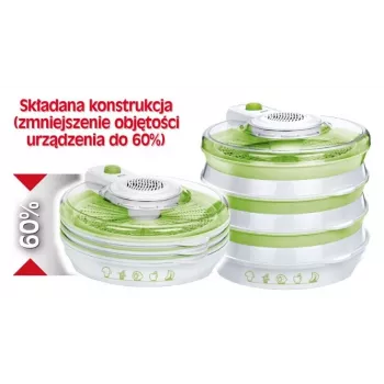MPM Pilztrockner MSG-06 - 5-Etagen Dörrgerät, 250W, einstellbare Temperatur 35-70°C, Weiß