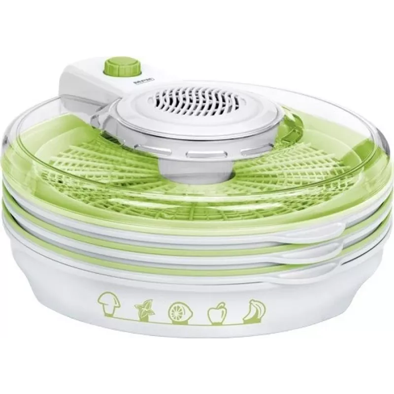 MPM Pilztrockner MSG-06 - 5-Etagen Dörrgerät, 250W, einstellbare Temperatur 35-70°C, Weiß