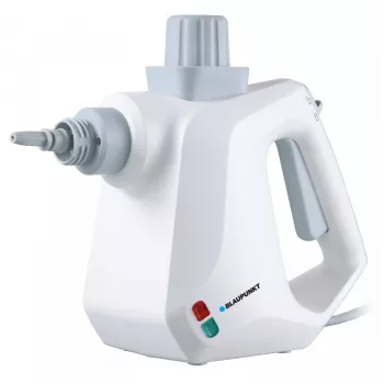 Blaupunkt Dampfreiniger STC401 1500W 2-in-1 Dampfmopp & Handdampfgerät, 0,4L Tank, 30s Aufheizzeit, 5m Kabel, Weiß