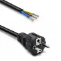 QOLTEC 54598 Schuko CEE 7/7 auf abisolierte & verlötete Stromkabel 3m H05VV-F 3x1,0mm² Schwarz