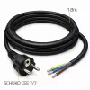 QOLTEC 54598 Schuko CEE 7/7 auf abisolierte & verlötete Stromkabel 3m H05VV-F 3x1,0mm² Schwarz