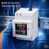 Qoltec Einphasen-6-in-1-DIN-Schienen-Energiezähler mit 100A CT, 230V, LCD, Impulsausgang