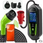 Qoltec Type 2 EV-Ladegerät mit einstellbarem Strom, 7 kW, 230 V, CEE 32 A, Wi-Fi, Tuya Smart Life, LCD, 5 m Kabel