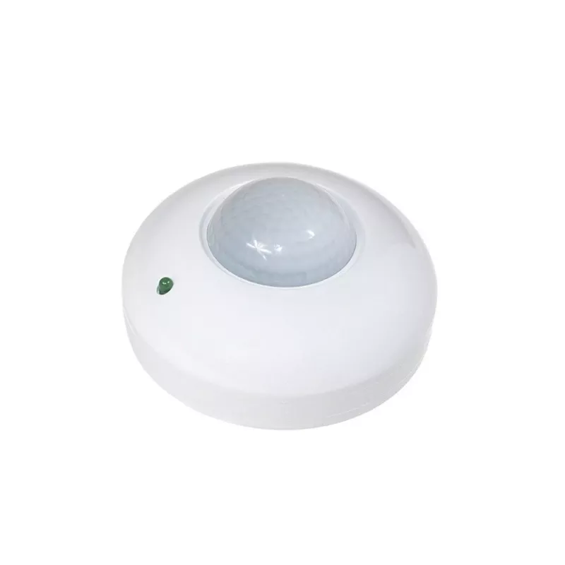 MACLEAN MCE19 Decken-PIR-Bewegungsmelder – 360°-Erfassung, 1200 W Glühlampenlast / 300 W LED-Last, einstellbare Zeit und Lux, Weiß