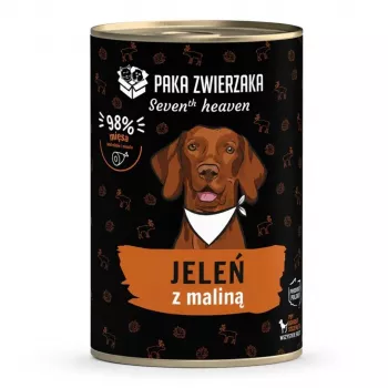 Paka Zwierzaka Seventh Heaven Hirsch mit Himbeere 400g Nassfutter für Hunde