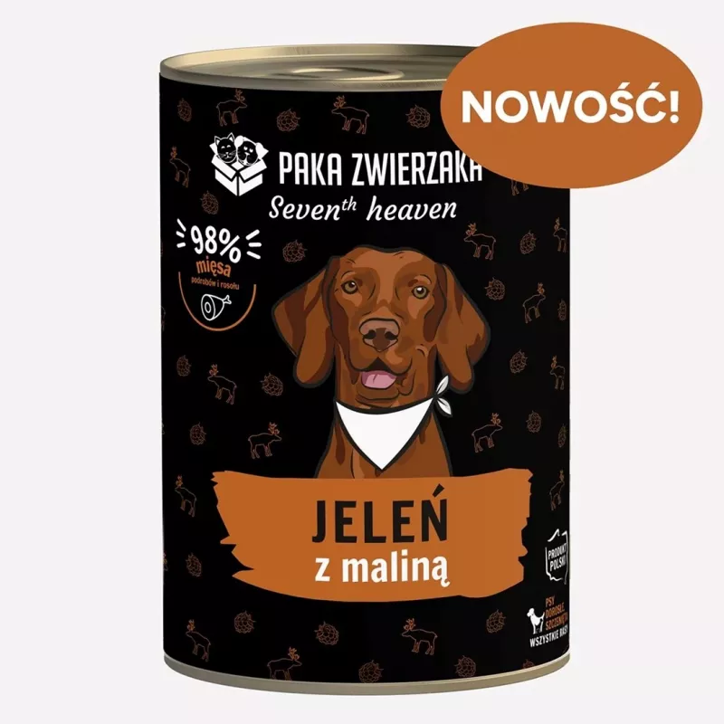 Paka Zwierzaka Seventh Heaven Hirsch mit Himbeere 400g Nassfutter für Hunde