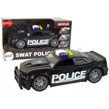 LEAN TOYS Polizeiauto 1:14 RC-Fahrzeug mit Lichtern und Sounds Schwarz