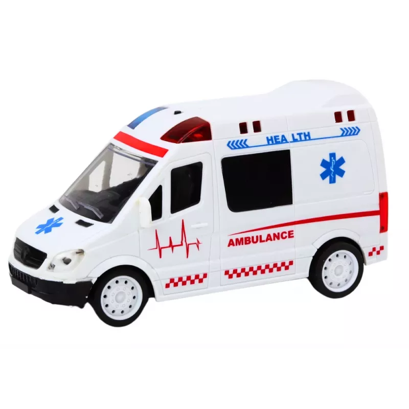 LEAN TOYS 1:16 RC Krankenwagen mit Licht und Sound - Weiß