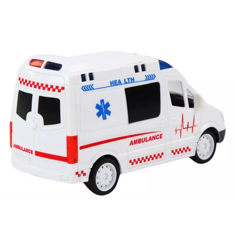 LEAN TOYS 1:16 RC Krankenwagen mit Licht und Sound - Weiß