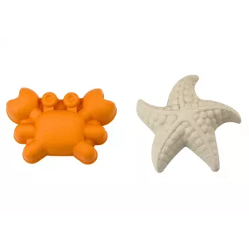 LEAN TOYS Sandspielzeug-Set - Eimer, Mühle, Sieb, 3 Pastellformen (6 Teile)