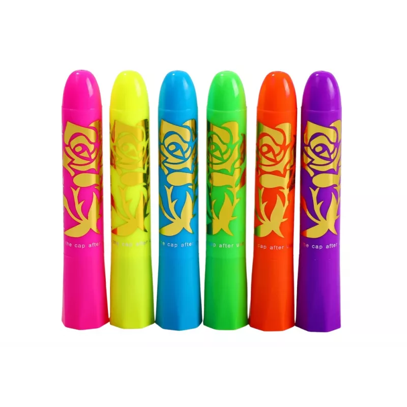 LEAN TOYS Gesichtsbemalungsset Neon Fluoreszierende Stifte 6 Stück