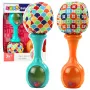 LEAN TOYS Set aus Rasseln mit Softball-Mustern Orange Grün 2 Stück