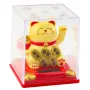 LEAN Chinesische Glückskatze in Vitrine Solar-Figur Deko Beige