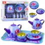 LEAN TOYS Kinder Metall Teeservice mit Tassen, Kanne und Tablett Meerjungfrau
