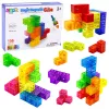 LEAN TOYS Magnetische Bausteine Magic Cube Puzzle 156 Herausforderungskarten 9 Teile