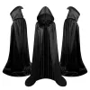 LEAN TOYS Umhang mit Kapuze Karneval Halloween Schwarz 150cm