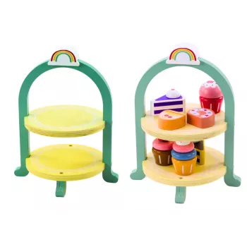 LEAN TOYS Süßigkeiten-Set Kuchen Cupcakes Holzständer