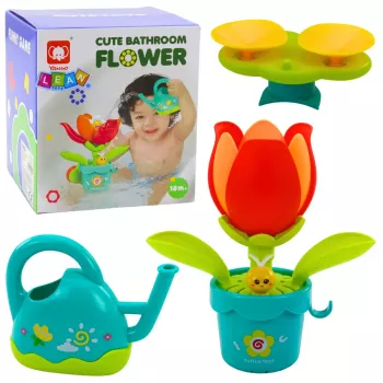 LEAN TOYS Interaktives Badespielzeug Gießkanne Blume, 1,5 L, verschiedene Farben