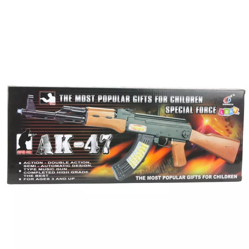LEAN TOYS AK-47 Spielzeuggewehr für Kinder mit Licht und Sound 68,5 cm