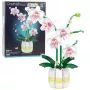 LEAN TOYS Orchidee Bausteine Orchidee im Topf Rosa und Weiß 616 Teile