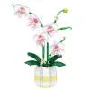 LEAN TOYS Orchidee Bausteine Orchidee im Topf Rosa und Weiß 616 Teile