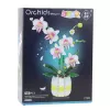 LEAN TOYS Orchidee Bausteine Orchidee im Topf Rosa und Weiß 616 Teile