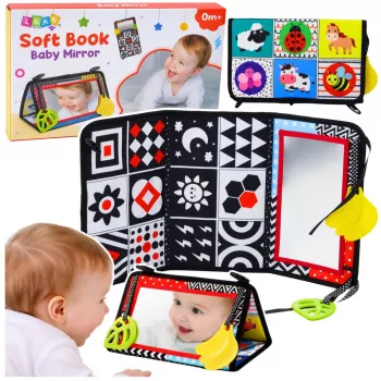 LEAN TOYS Kontrast-Sensorik-Spielmatte mit Spiegel für Babys