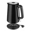 AMICA Wasserkocher 1,7 L KF304 - 2200 W Edelstahl kabelloser elektrischer Wasserkocher, Silber/Schwarz
