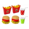 LEAN TOYS Set aus Hamburger und Pommes mit Tablett | Fast-Food-Rollenspielzeug