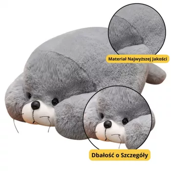 LEAN TOYS Plüsch-Maskottchen Kuscheltier Große graue Robbe 29cm