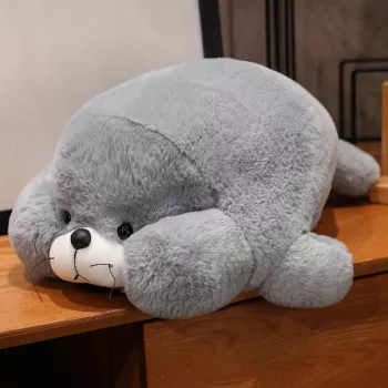 LEAN TOYS Plüsch-Maskottchen Kuscheltier Große graue Robbe 29cm